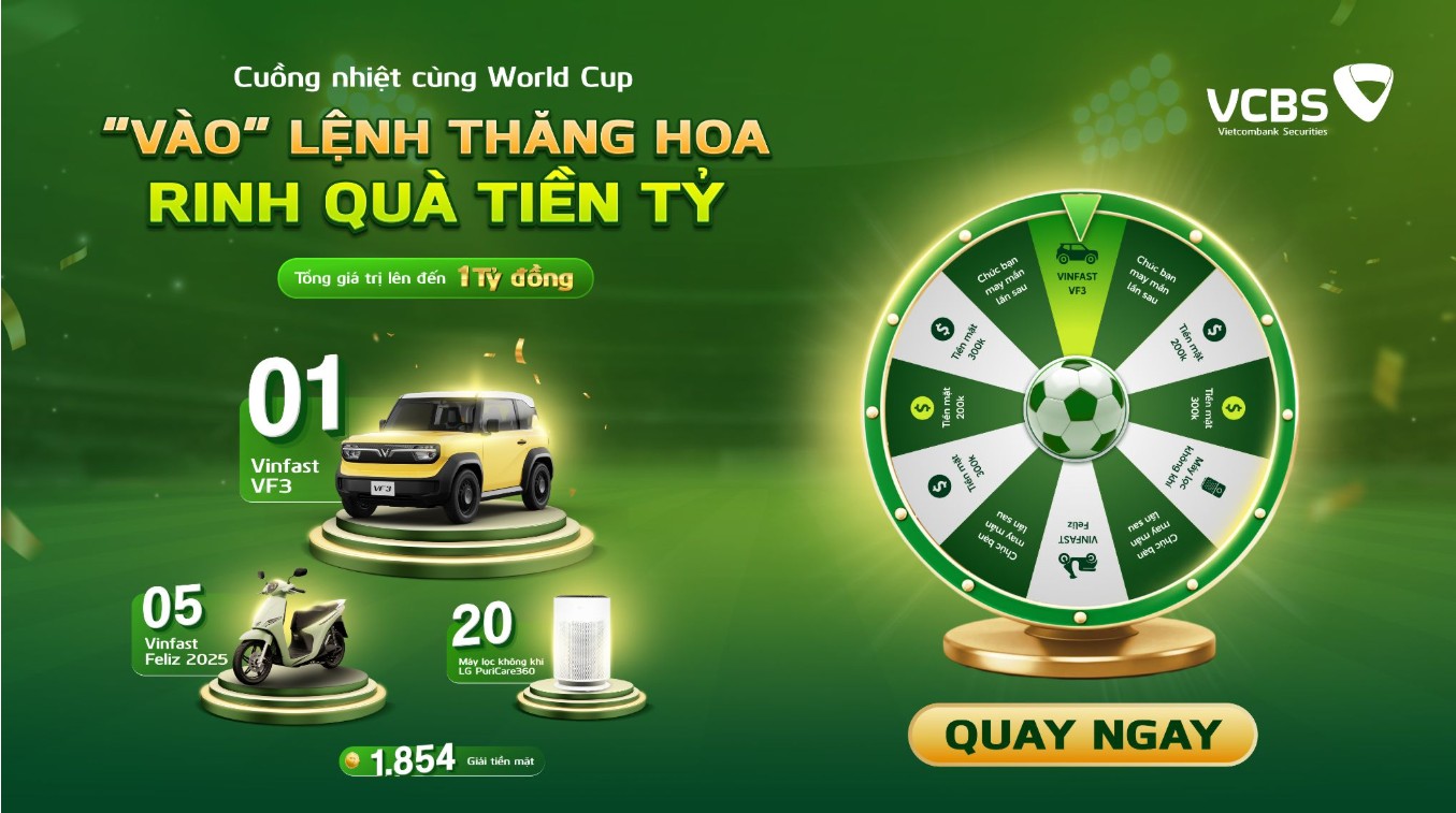 VCBS khởi động chương trình “Vào lệnh thăng hoa – Rinh quà tiền tỷ” mùa World Cup